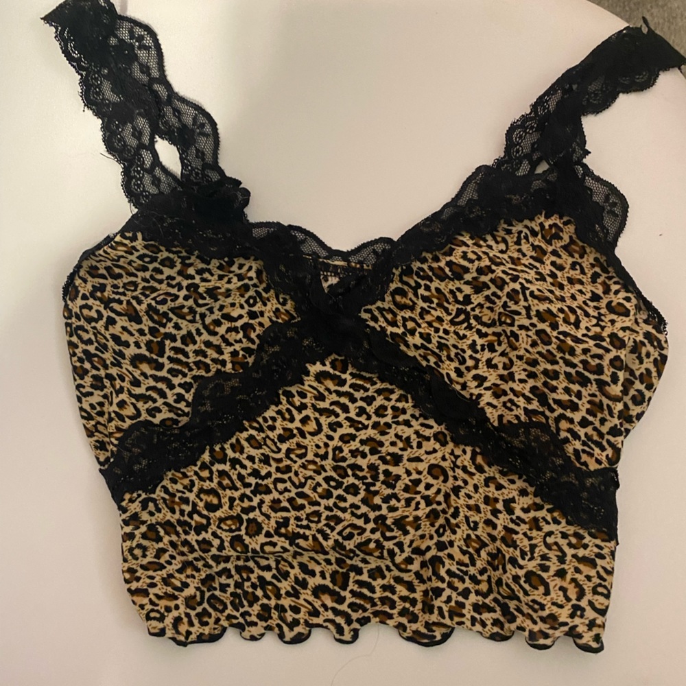 Cheetah print lace top